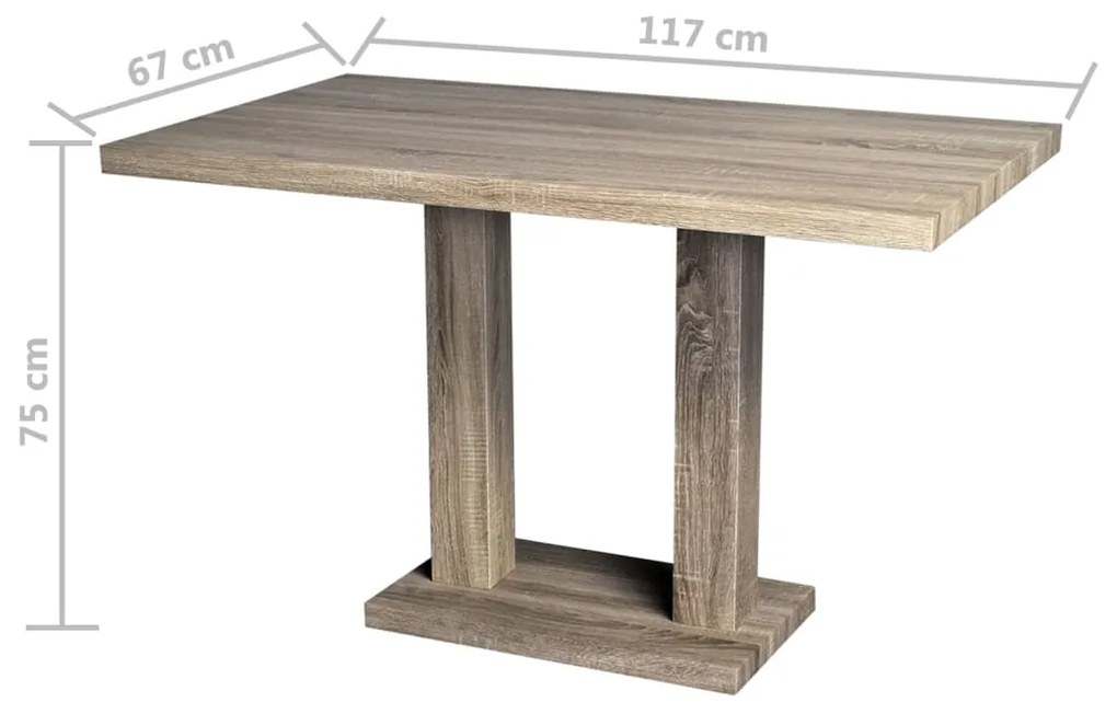 Mesa de jantar MDF aspeto de carvalho