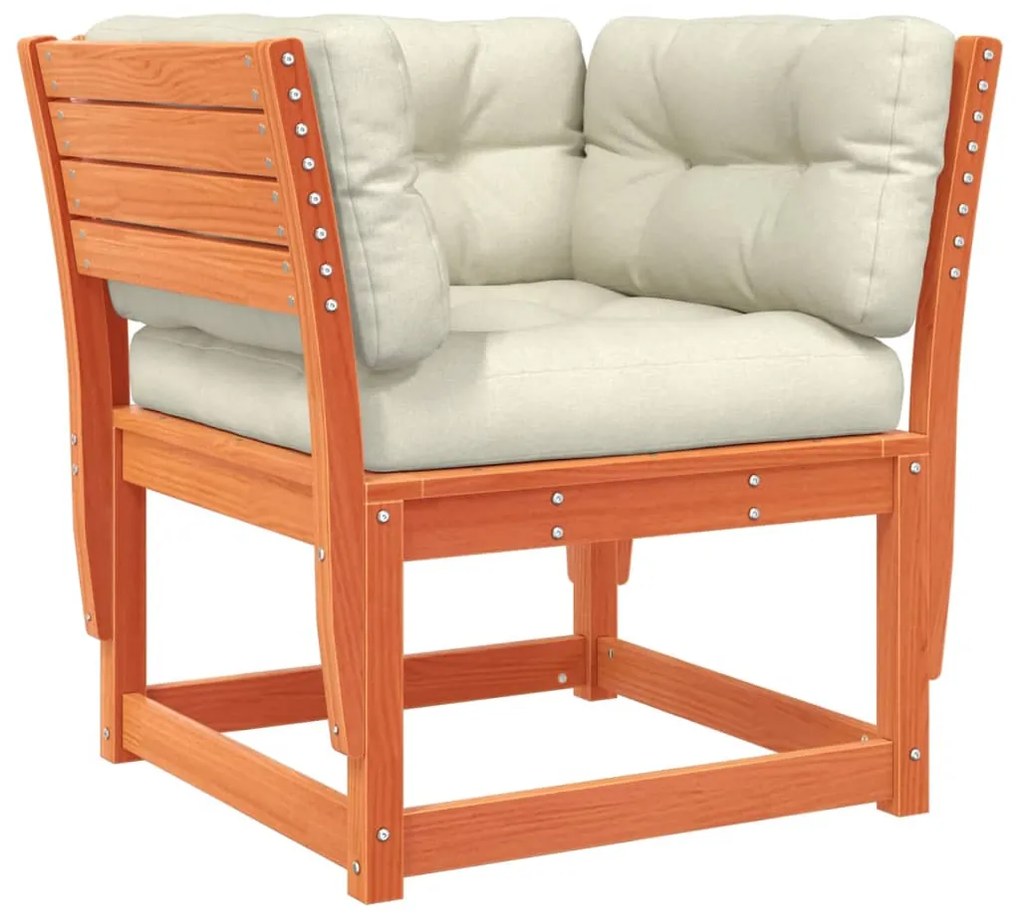 8pcs conj. lounge jardim + almofadões pinho maciço castanho-mel