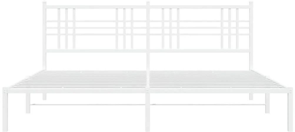 Estrutura de cama com cabeceira 183x213 cm metal branco