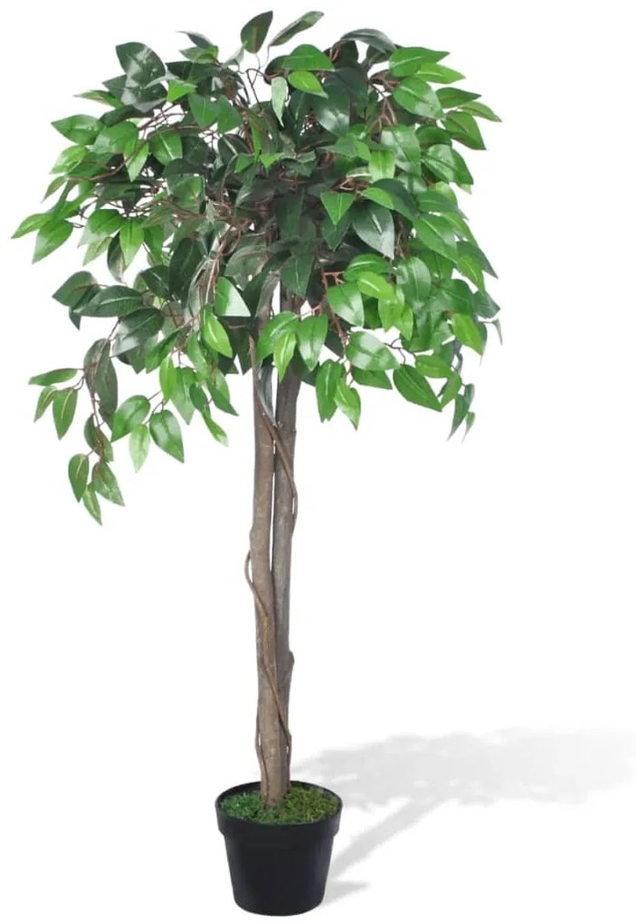 241360 vidaXL Planta artificial, ficus, com vaso, 110 cm