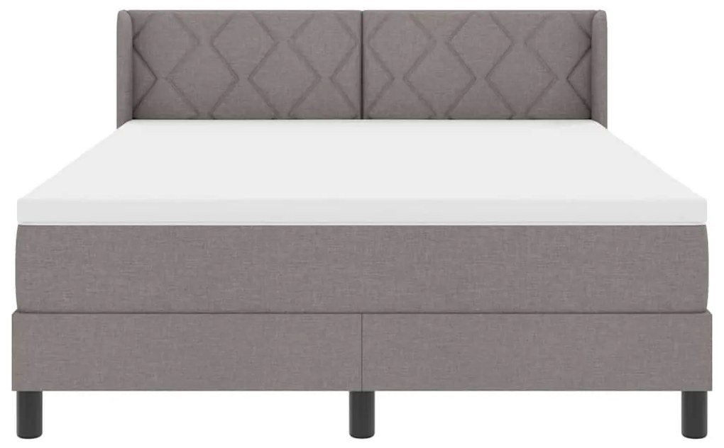 Cama Box com Colchão – Taupe, 140 x 200 cm, Tecido