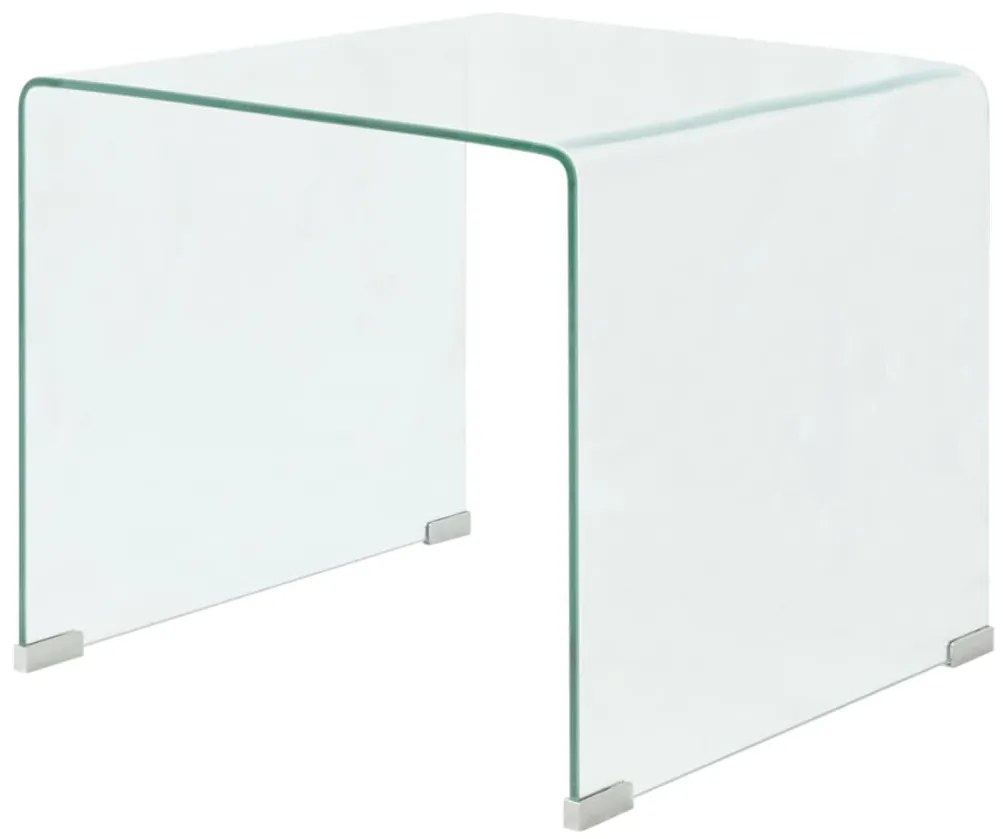 vidaXL Mesa de centro em vidro temperado 49,5x50x45 cm transparente
