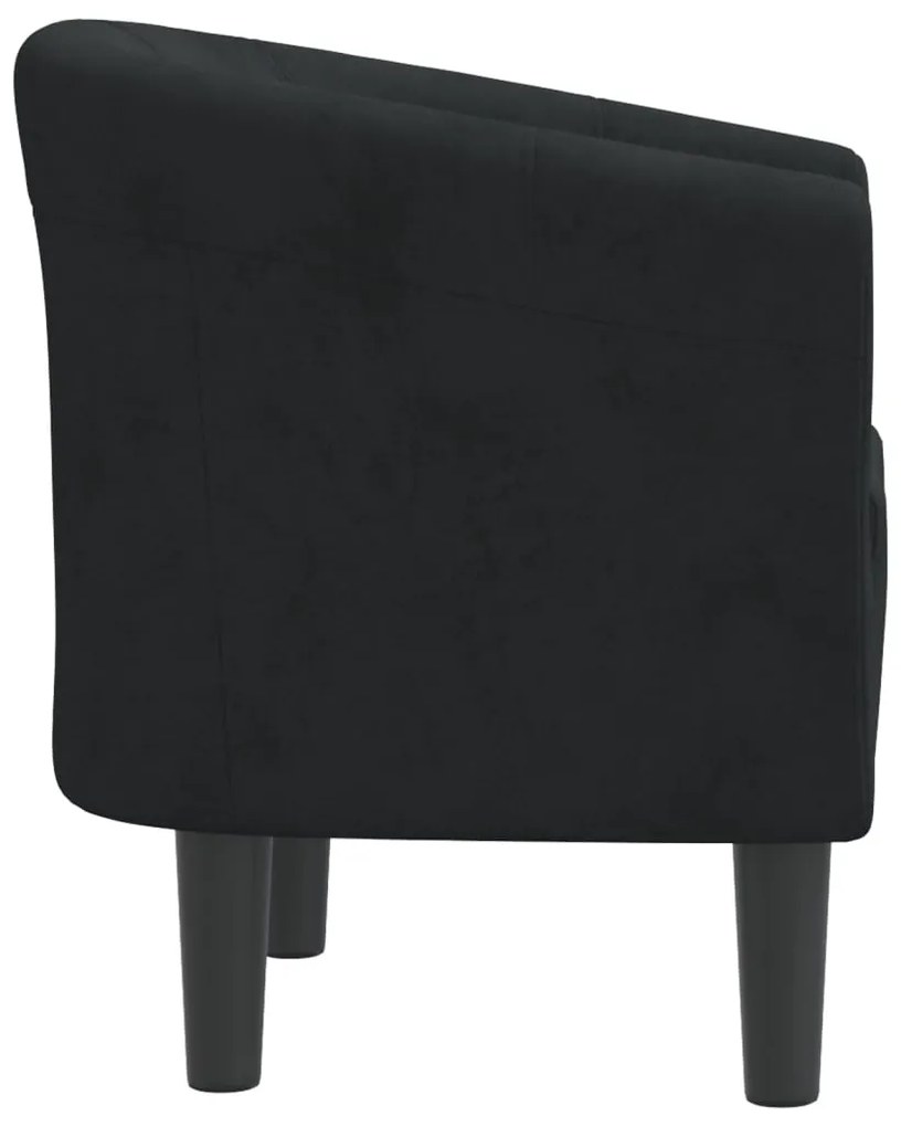 Poltrona Maiza - Em Veludo - Cor Preto - 70x56x68 cm - Design Moderno