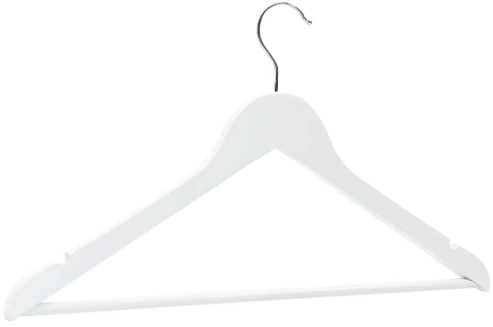 50 pcs conjunto de cabides antiderrapantes madeira branco