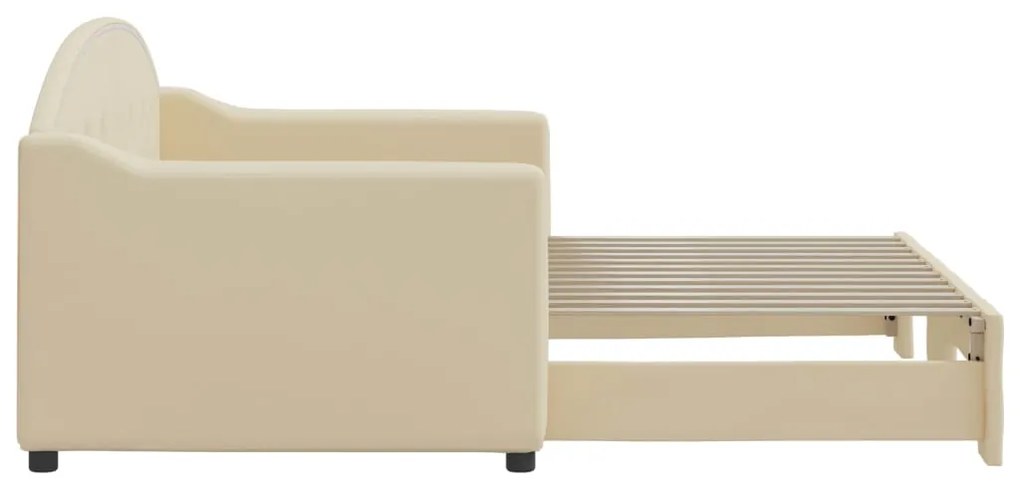 Sofá-cama com gavetão 80x200 cm tecido cor creme