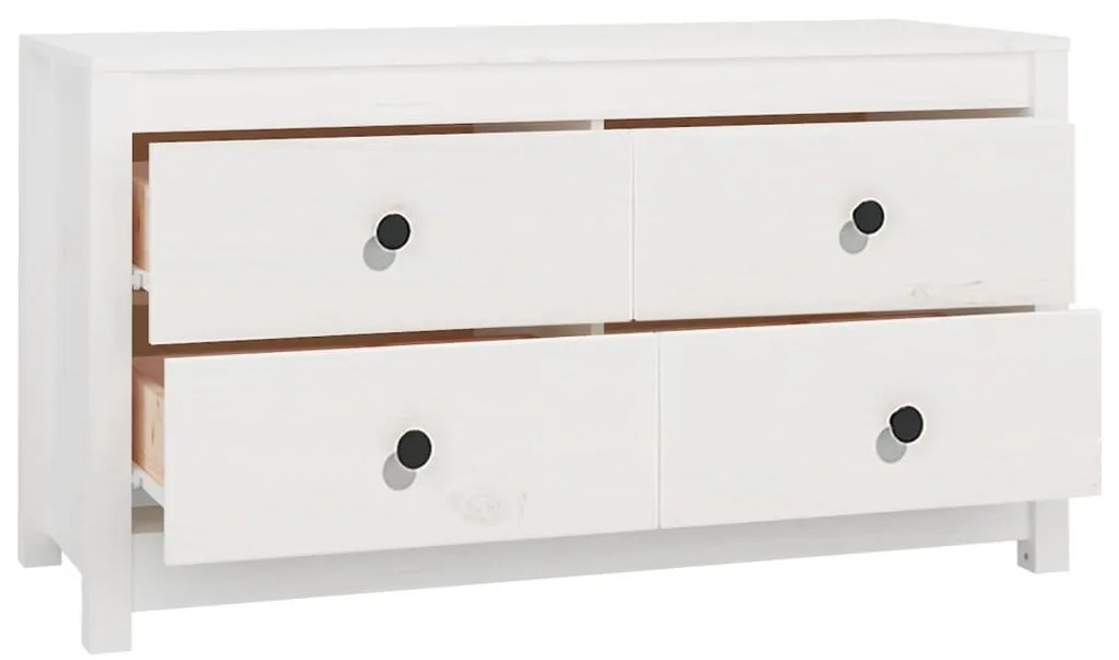 Armário de apoio 100x40x54 cm pinho maciço branco