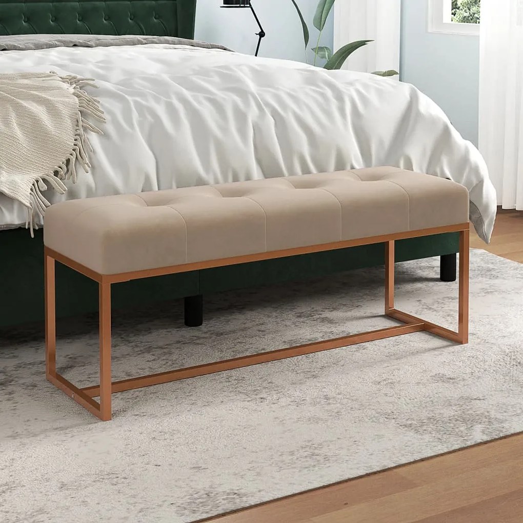 350604 vidaXL Banco 110x36x45 cm veludo bege