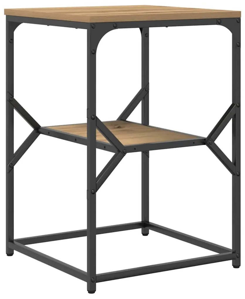 Mesa Lateral vidaXL Carvalho Artisan 41x40x60 cm Madeira de Engenharia