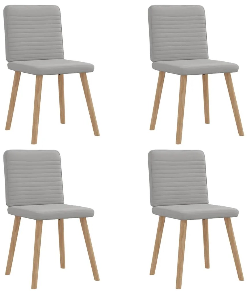 Cadeiras de jantar 4 pcs tecido cinza nuvem