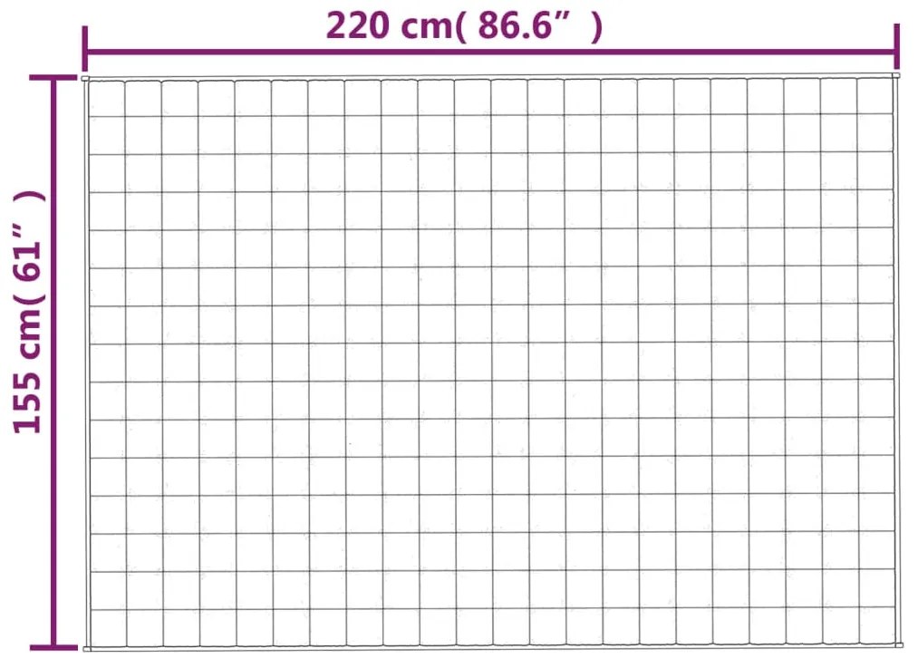 Manta pesada 7 kg 155x220 cm tecido creme-claro