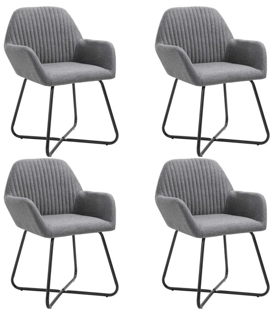 vidaXL Cadeiras de jantar 4 pcs tecido cinzento-escuro