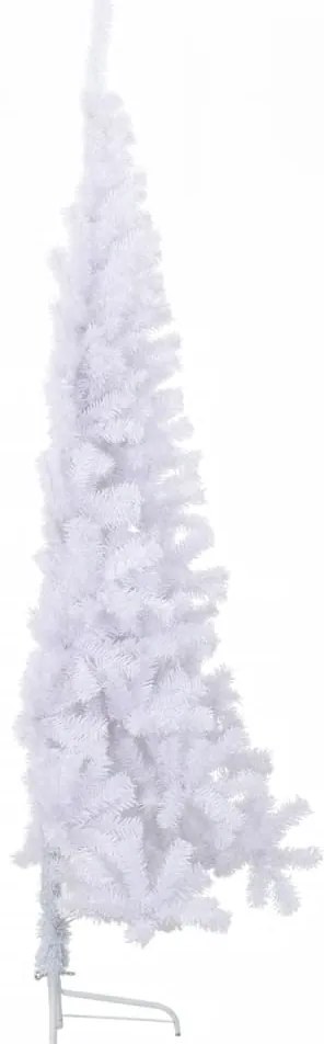 Meia árvore de Natal artificial com suporte 210 cm PVC branco
