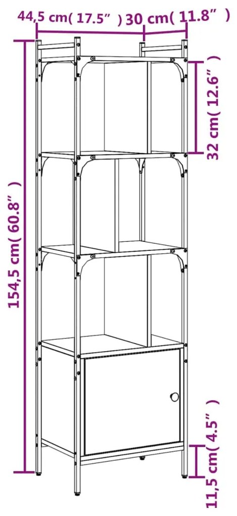 Estante Ribal com Porta - Preto - Design Retro