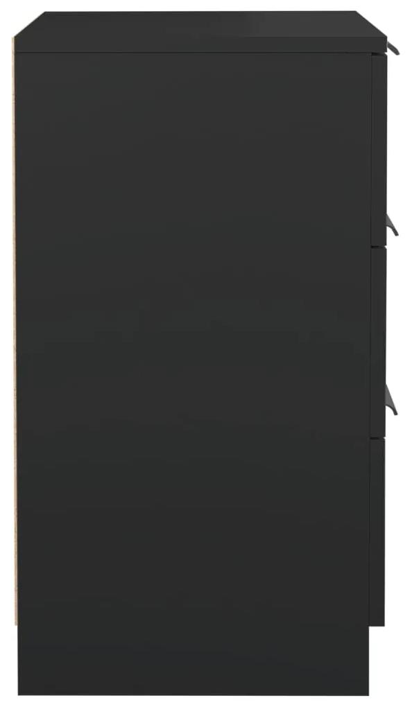 Mesa de cabeceira 40x36x65 cm preto
