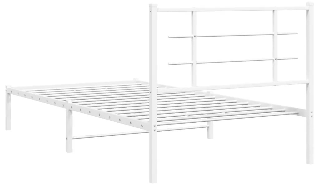 Estrutura de cama em metal com cabeceira 107x203 cm branco