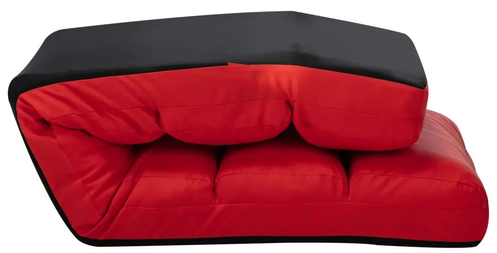 Colchão dobrável couro artificial vermelho