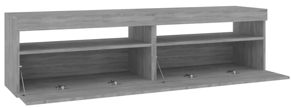 Móvel de TV com luzes LED 2 pcs 75x35x40 cm cinzento sonoma