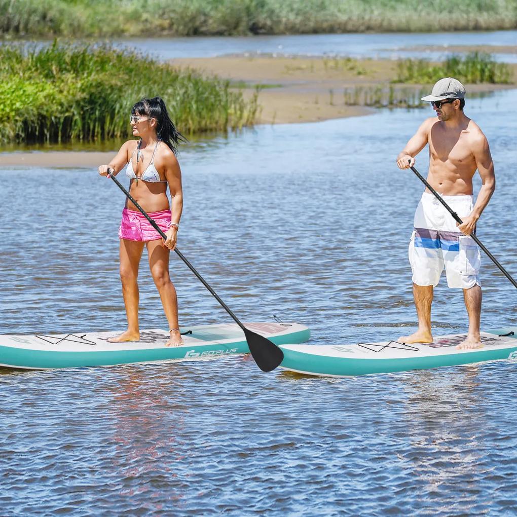 Prancha de Paddleboard Insuflável L Prancha de Paddle Stand Up ajustável com acessórios para jovens e adultos 335 x 76 x 15 cm