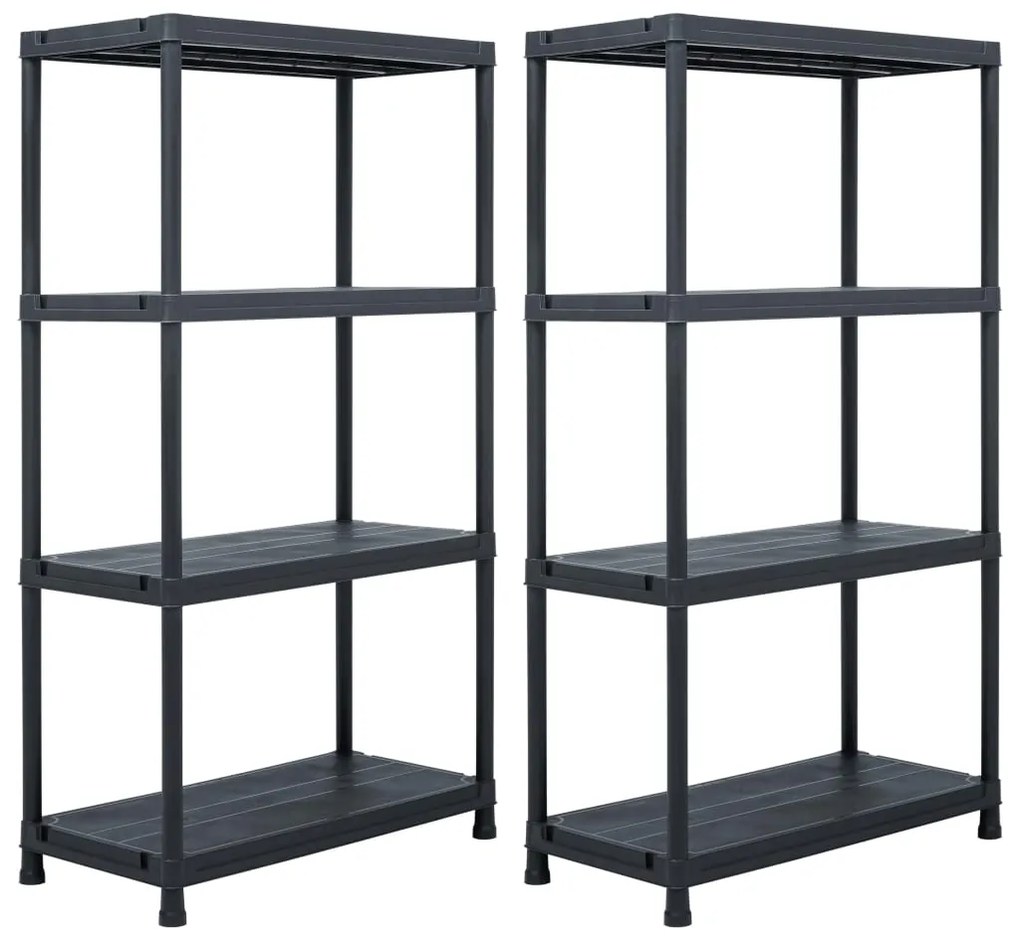 276251 vidaXL Estantes de arrumação 2 pcs preto 60x30x138 cm plástico