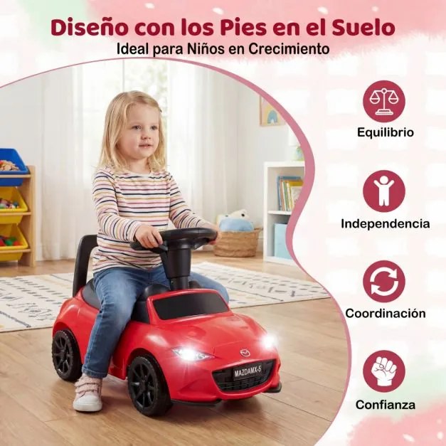 Carro de empurrar para crianças – Brinquedo deslizante com design de apoio no chão e espaço de arrumação – Carro para sentar e deslizar para trás – Ve