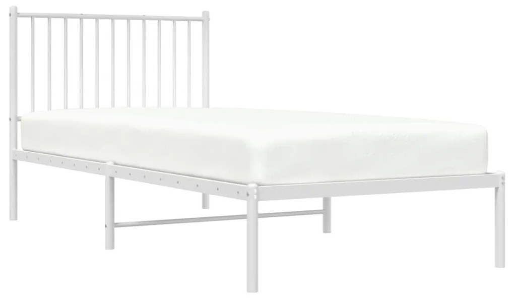 Estrutura de cama com cabeceira 90x200 cm metal branco