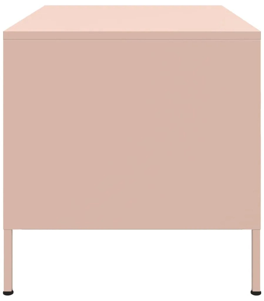 Mesa de centro 68x50x50,5 cm aço rosa