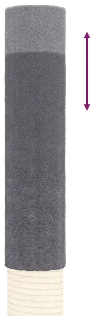 Árvore gatos altura ajustável chão-teto 277-303 cm cinza-escuro