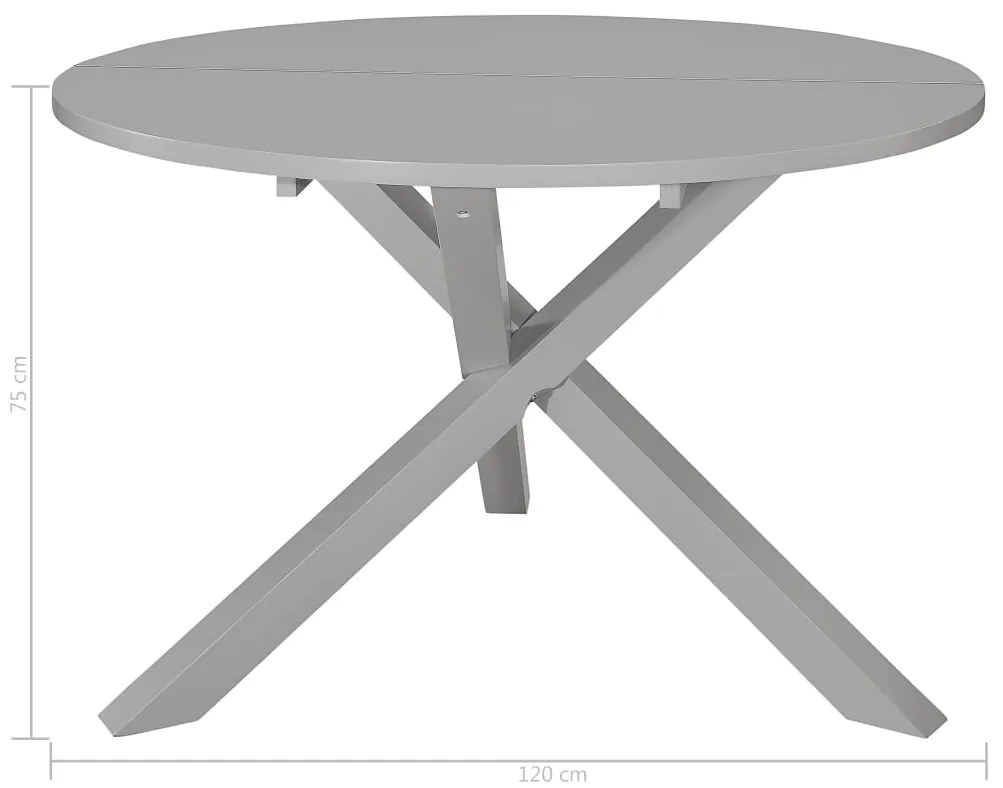Mesa de jantar 120x75 cm MDF cinzento