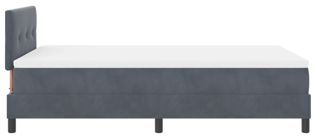 Cama Box com Colchão vidaXL Cinza Escuro Pequeno Duplo Veludo