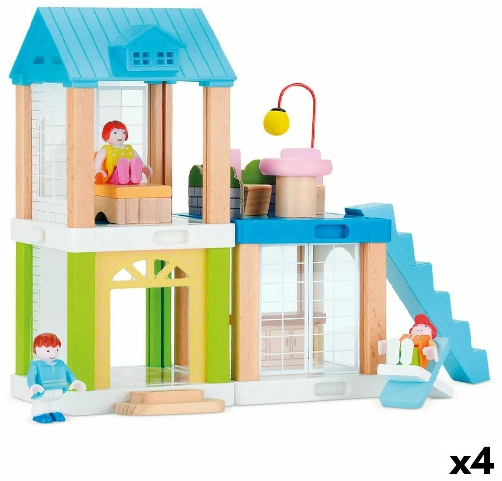 Casa de Miniatura Woomax 37 Peças 4 Unidades