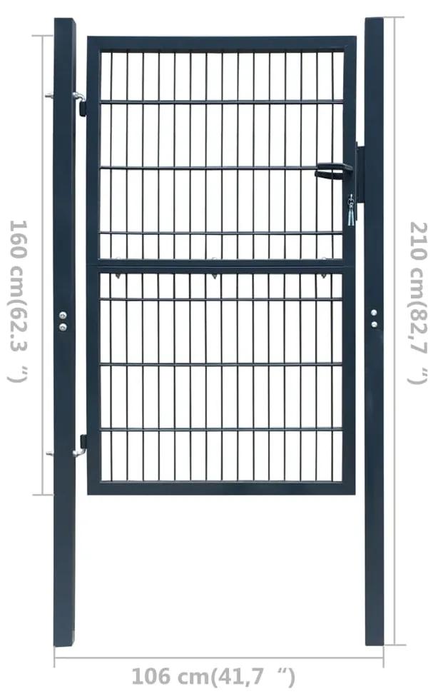 Portão de cerca (individual) 2D 106x210 cm antracite