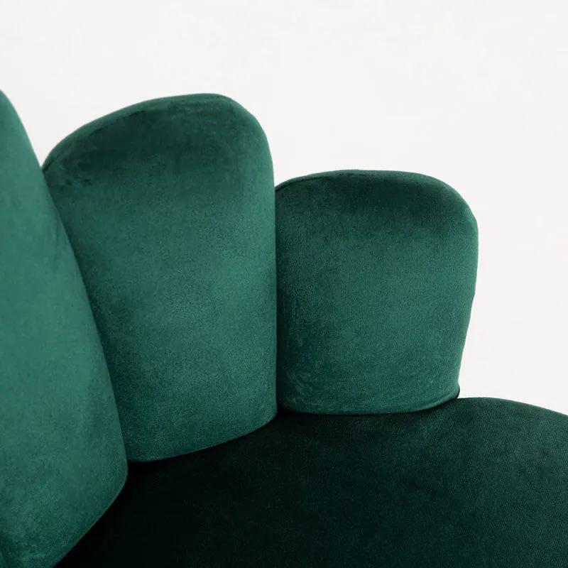 Cadeira Flew em Veludo - Verde - Design Nórdico