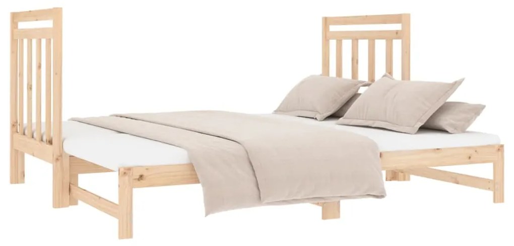 Estrutura sofá-cama de puxar 2x(90x190) cm pinho maciço