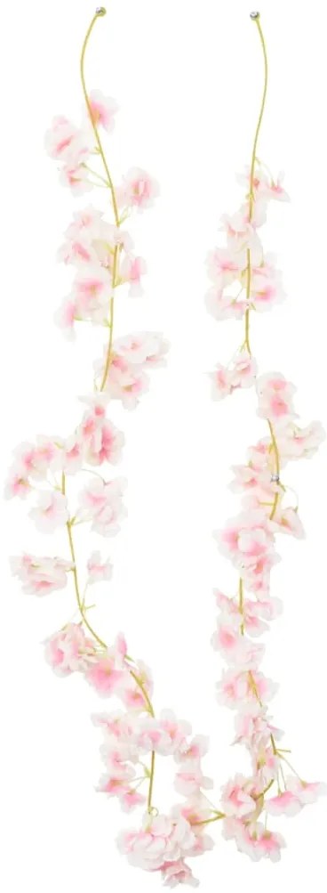 Grinaldas de flores de Natal 6 pcs 180 cm rosa claro