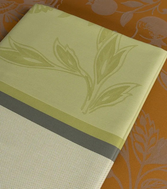Toalhas de mesa anti nódoas 100% algodão - CHITA 2024 Fateba: Verde 1 Toalha de mesa 180x300 cm
