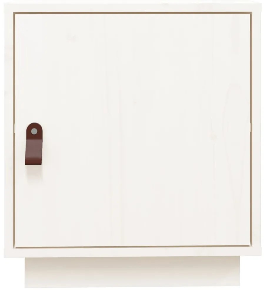 Mesas de cabeceira 2 pcs 40x34x45 cm pinho maciço branco