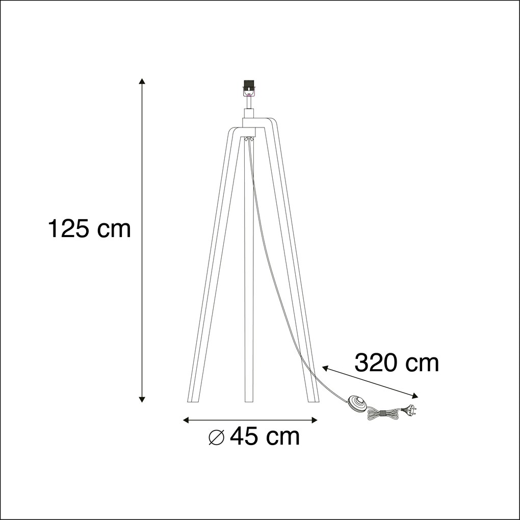 Candeeiro de pé preto sem abajur - Puros