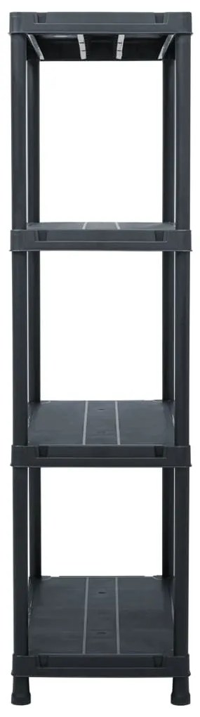 Estante de arrumação 100 kg 60x30x138 cm plástico preto