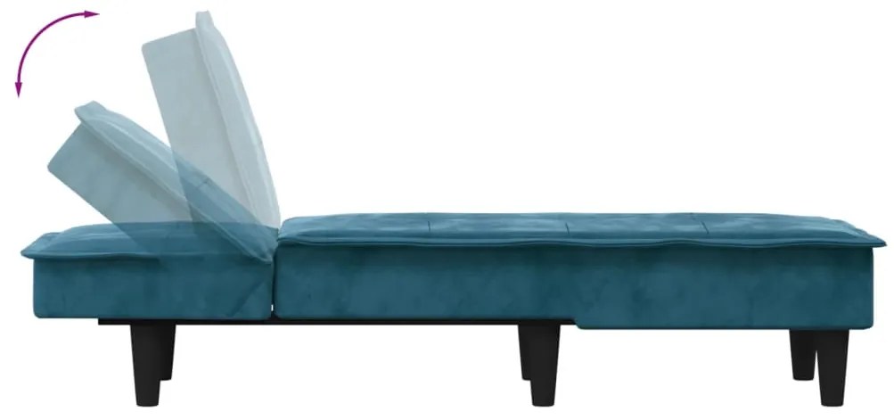 Chaise longue veludo azul