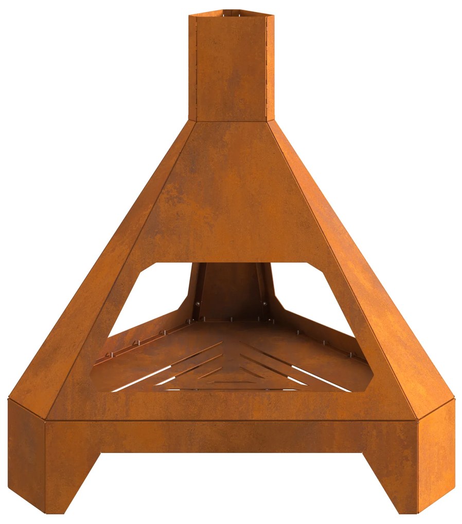 Fogo com Chaminé 50x43x52 cm Aço Envelhecido