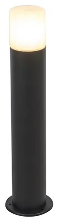 Candeeiro de exterior preto com cúpula opala branca 50 cm - Odense Moderno