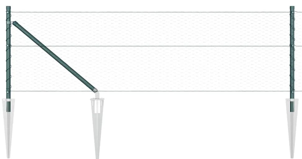 Cerca Hexagonal Verde 0.8x50 m Aço