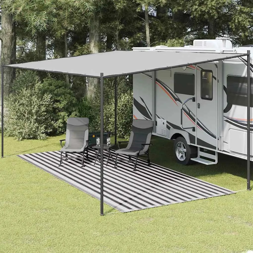 vidaXL Tapete de campismo para tenda 250x600 cm antracite e branco