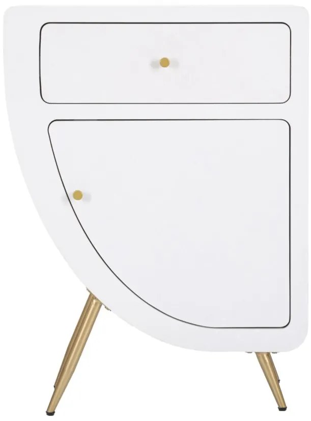 MESA DE CABECEIRA VENUS 60X32X79 CM BRANCA E DOURADA