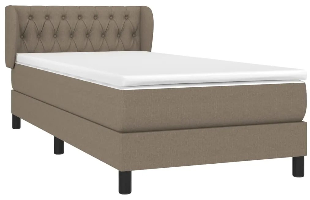 Cama com molas/colchão 90x200 cm tecido castanho-acinzentado