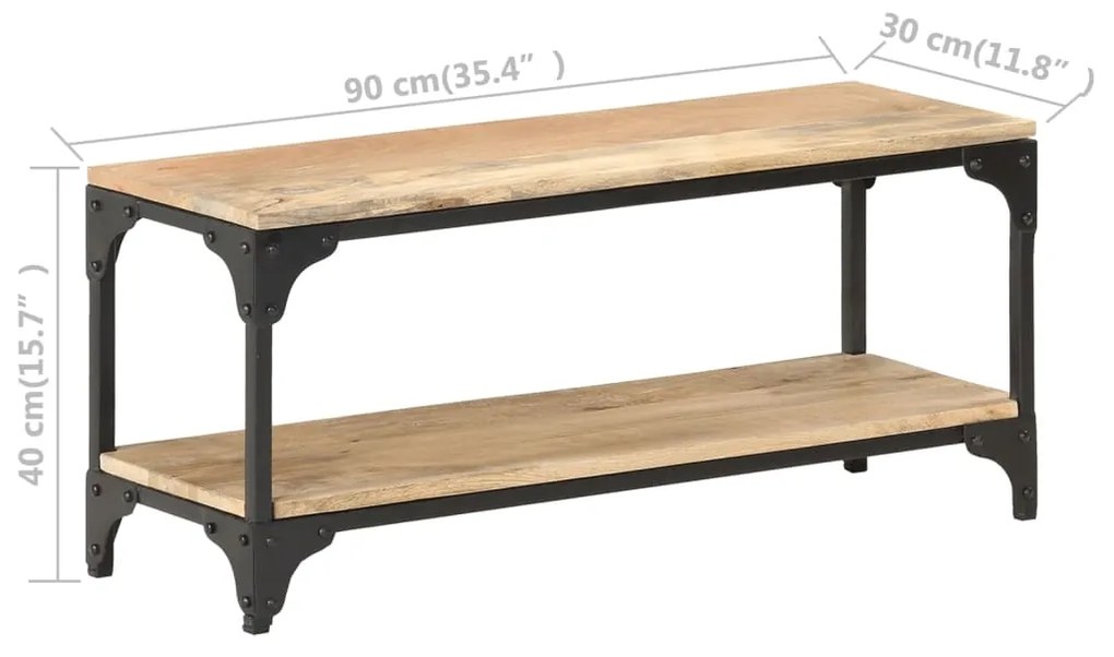 Mesa de centro 90x30x40 cm madeira de mangueira maciça