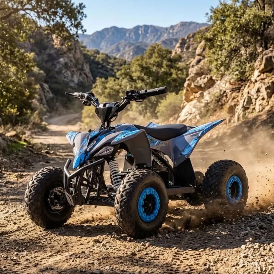 MINI MOTO 4 PARA CRIANÇAS 1000W 36V Roan RATTE C/ Marcha atrás e limitador Azul