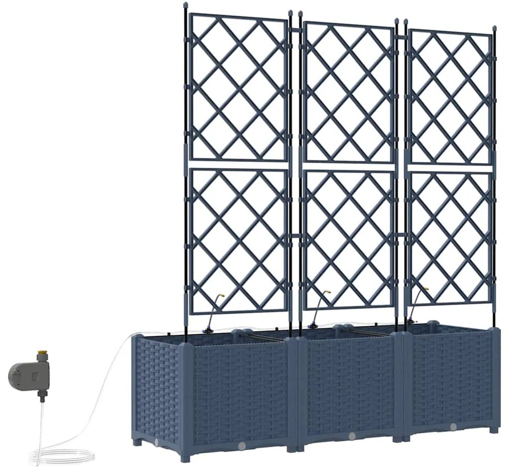 Jardineiras de Jardim 1 pc Cinzeto 120 x 40 x 142 cm Plástico