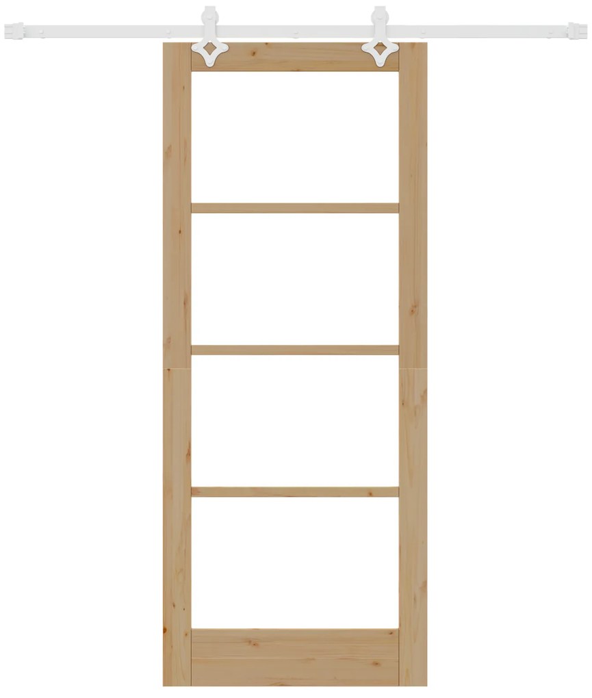 Conjunto de Porta Deslizante vidaXL com Hardware 83x202 cm Madeira Sól