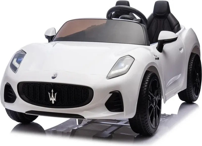 Carro elétrico para crianças 12V Maserati GranTurismo Folgore, 2 lugares, pneus de borracha Branco